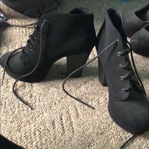 Black heeled booties